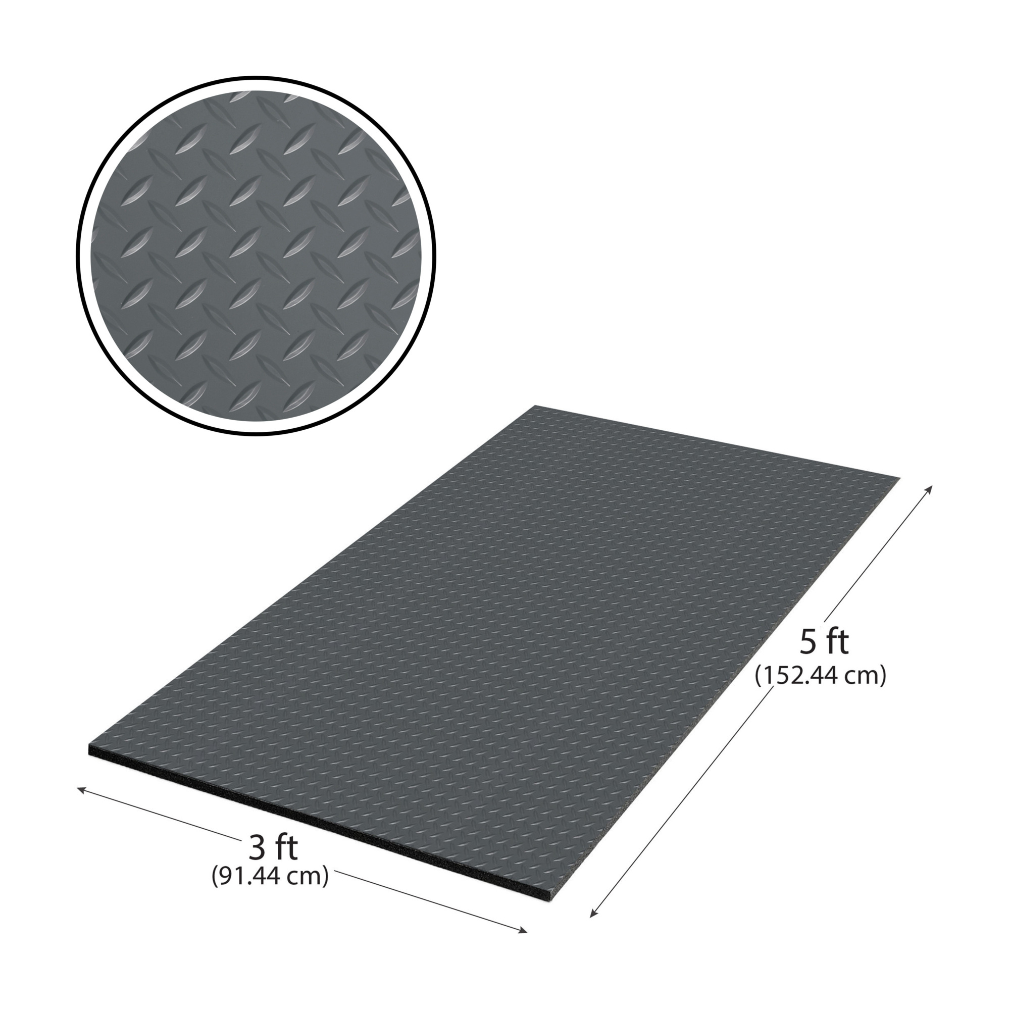 G-Floor Cushioned  Diamond Tread 3' x 5' - Slate Grey - Durable, Easy to Clean - AF58DT35SG